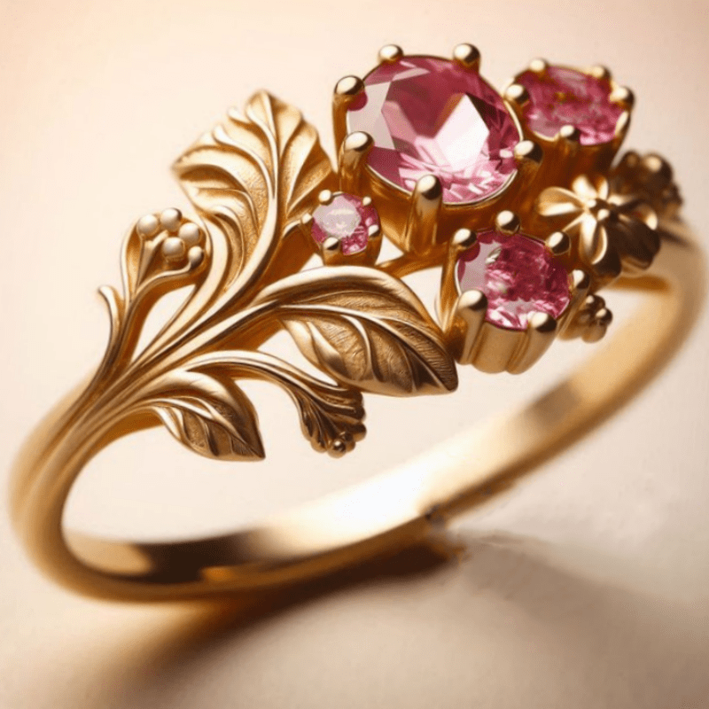 Women's Bohemian Style Copper Ring, Floral Cluster Design
